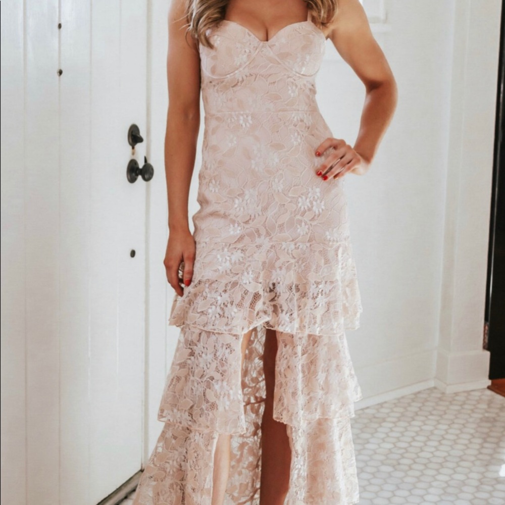 SALE *BUY2/GET1* Apricot Lane After Hours Tiered Ruffle Lace dress
